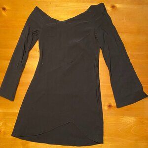 Dollface Asymmetrical Black Graphic Tunic